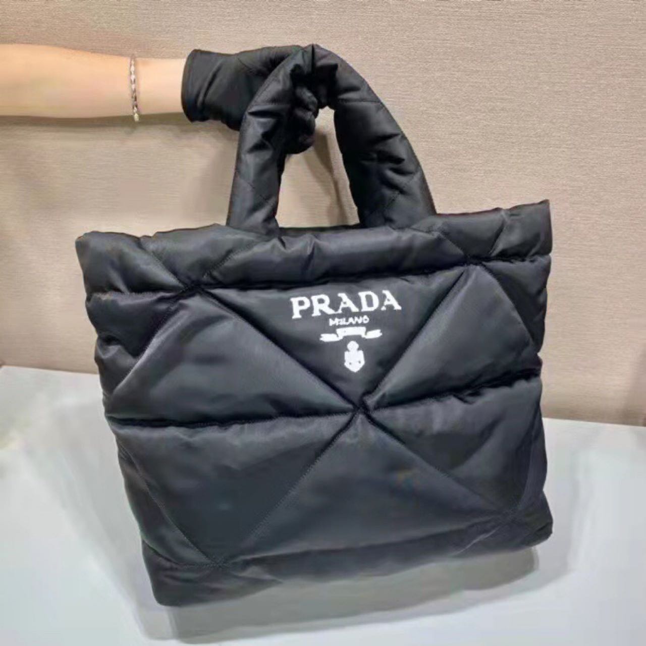 Prada Padded Re-Nylon Tote Bag - DesignerGu