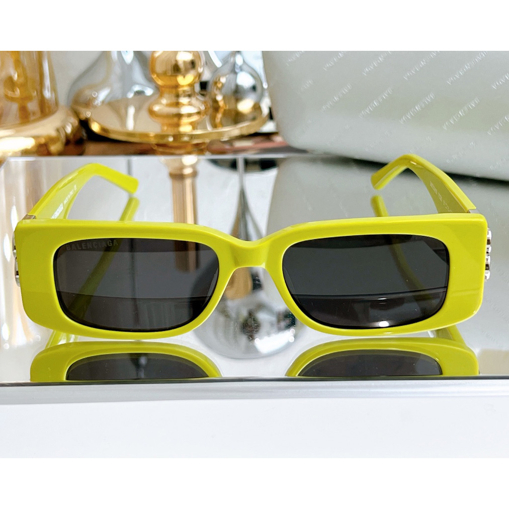 Balenciaga Dynasty Rectangle Sunglasses In Yellow   bb0096 - DesignerGu