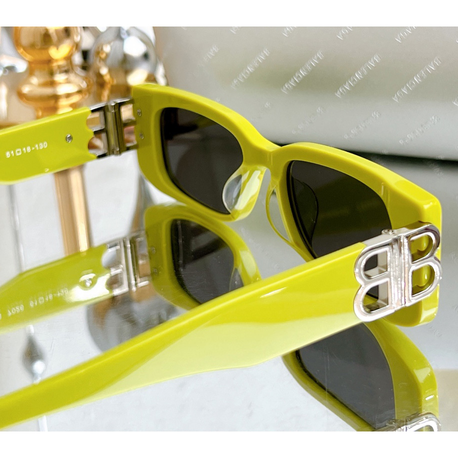 Balenciaga Dynasty Rectangle Sunglasses In Yellow   bb0096 - DesignerGu