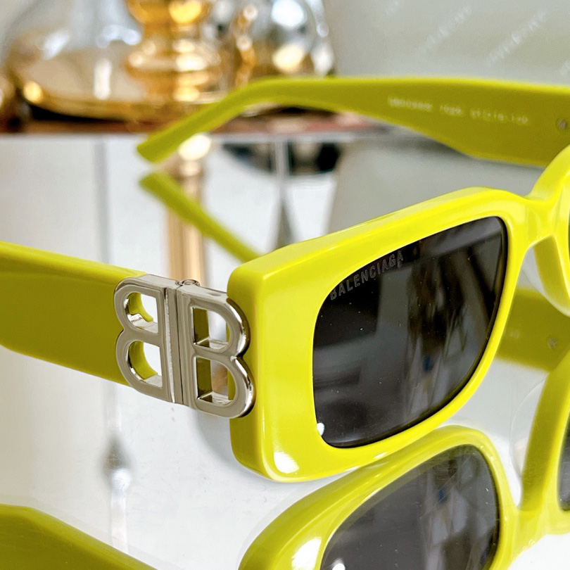 Balenciaga Dynasty Rectangle Sunglasses In Yellow   bb0096 - DesignerGu