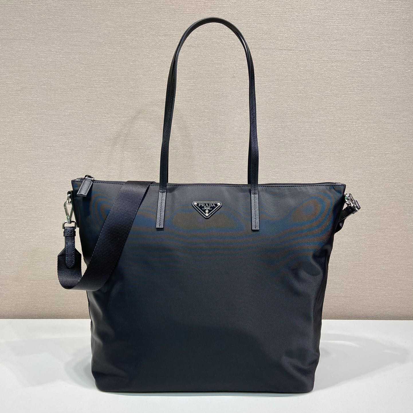 Prada Re-Nylon And Saffiano Leather Tote Bag - DesignerGu