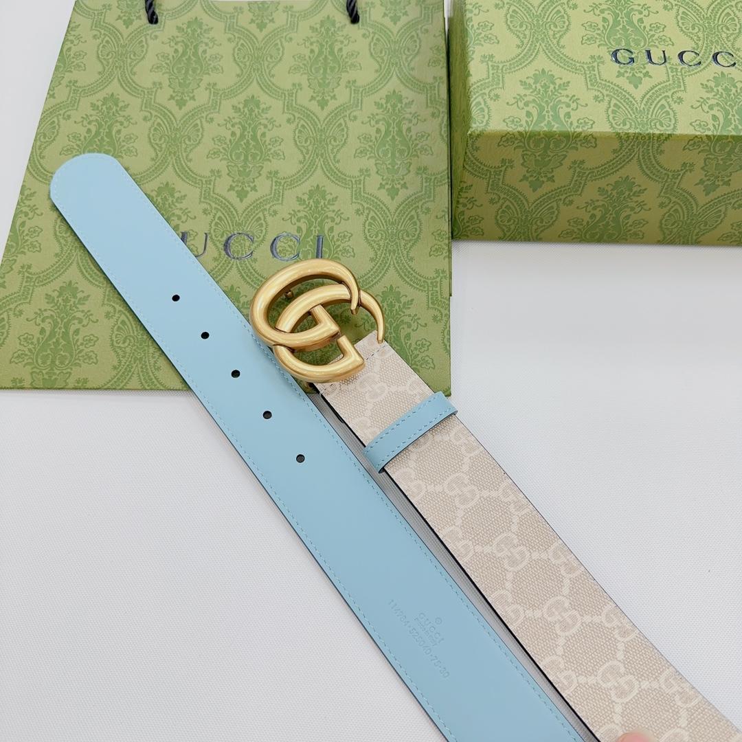 Gucci GG Marmont Reversible Wide Belt - DesignerGu