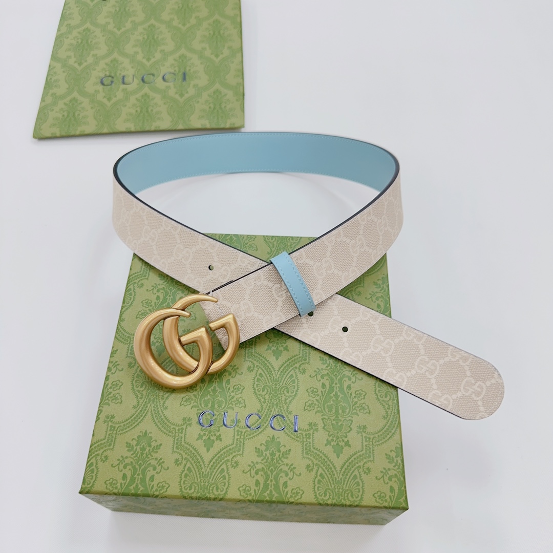 Gucci GG Marmont Reversible Wide Belt - DesignerGu