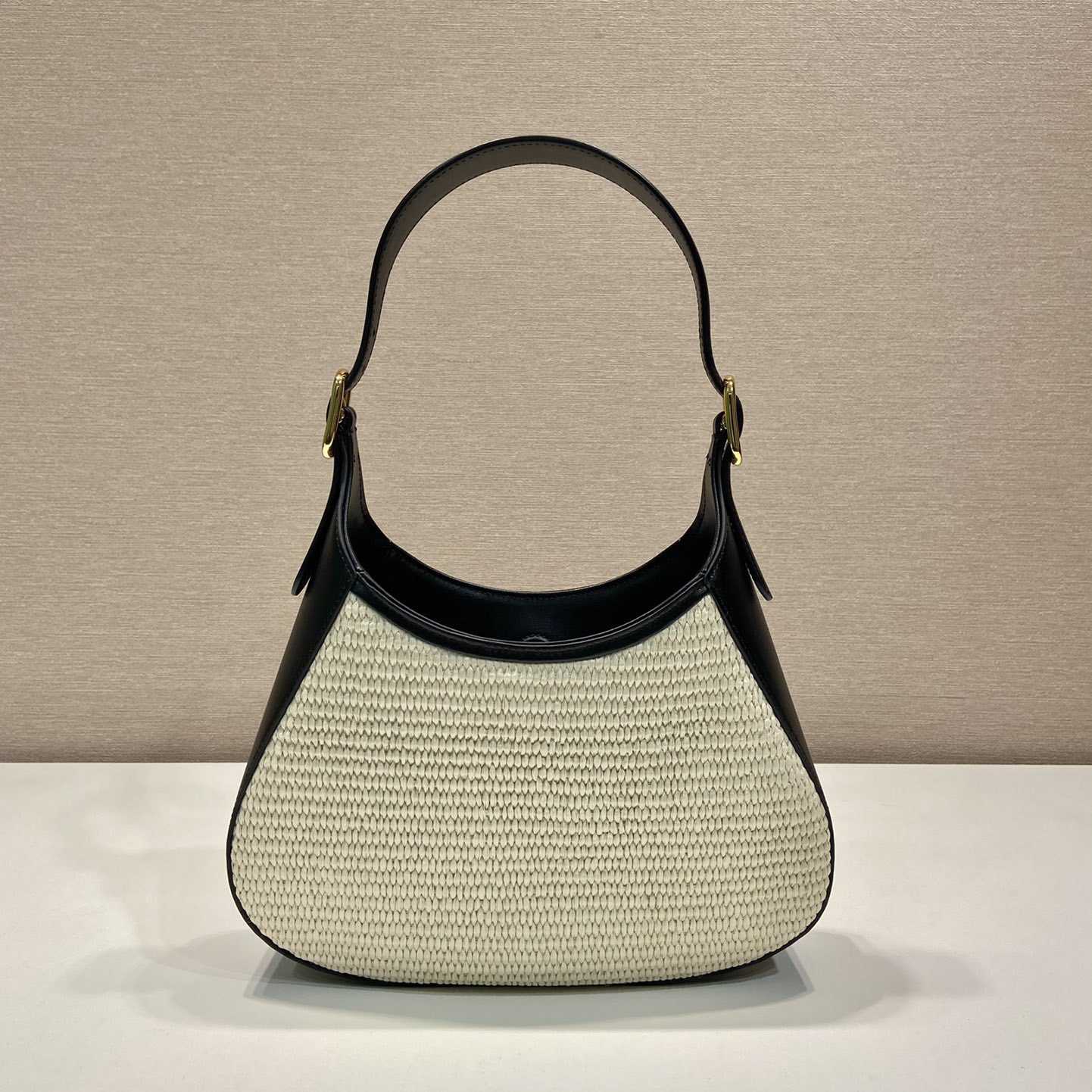 Prada Fabric And Leather Shoulder Bag - DesignerGu