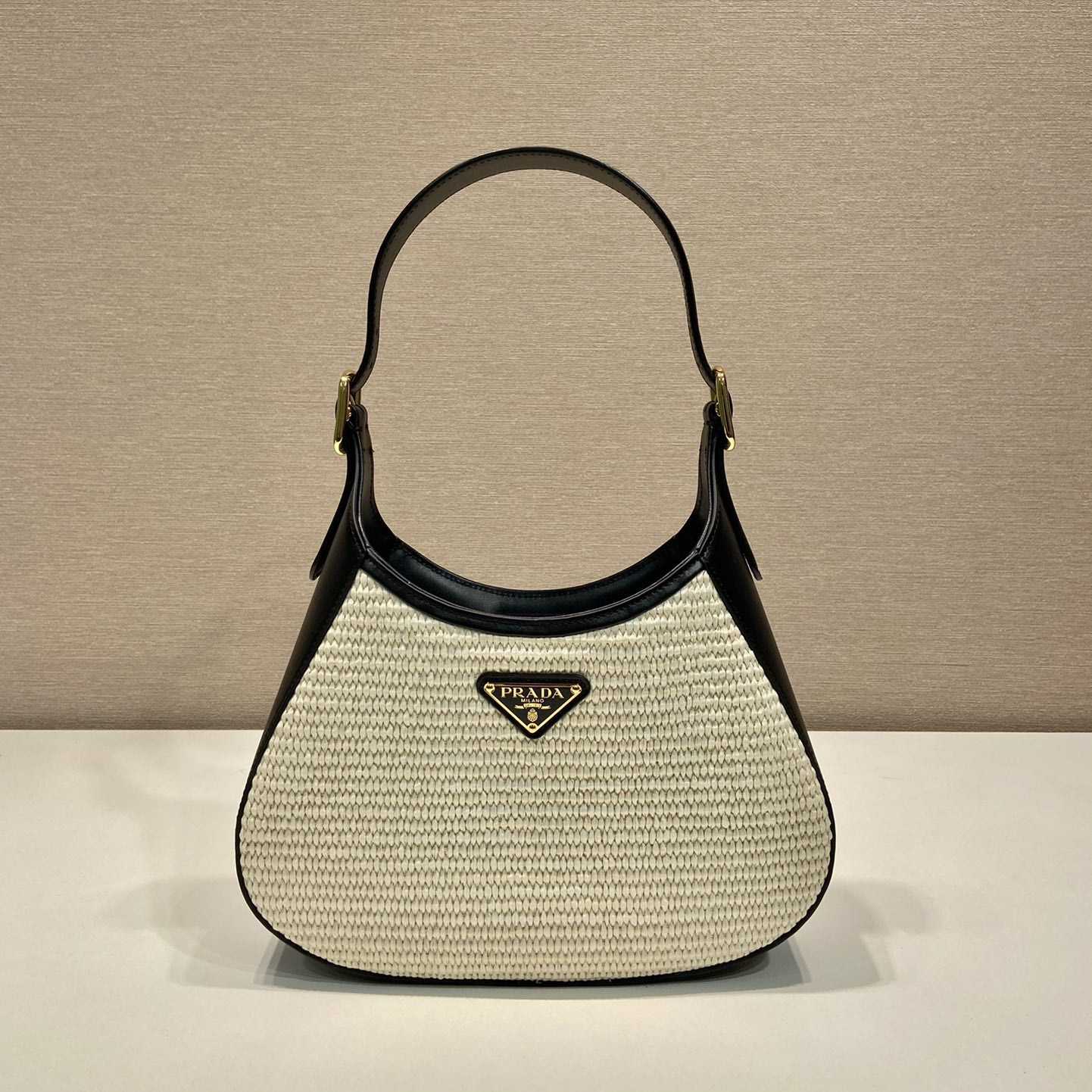 Prada Fabric And Leather Shoulder Bag - DesignerGu