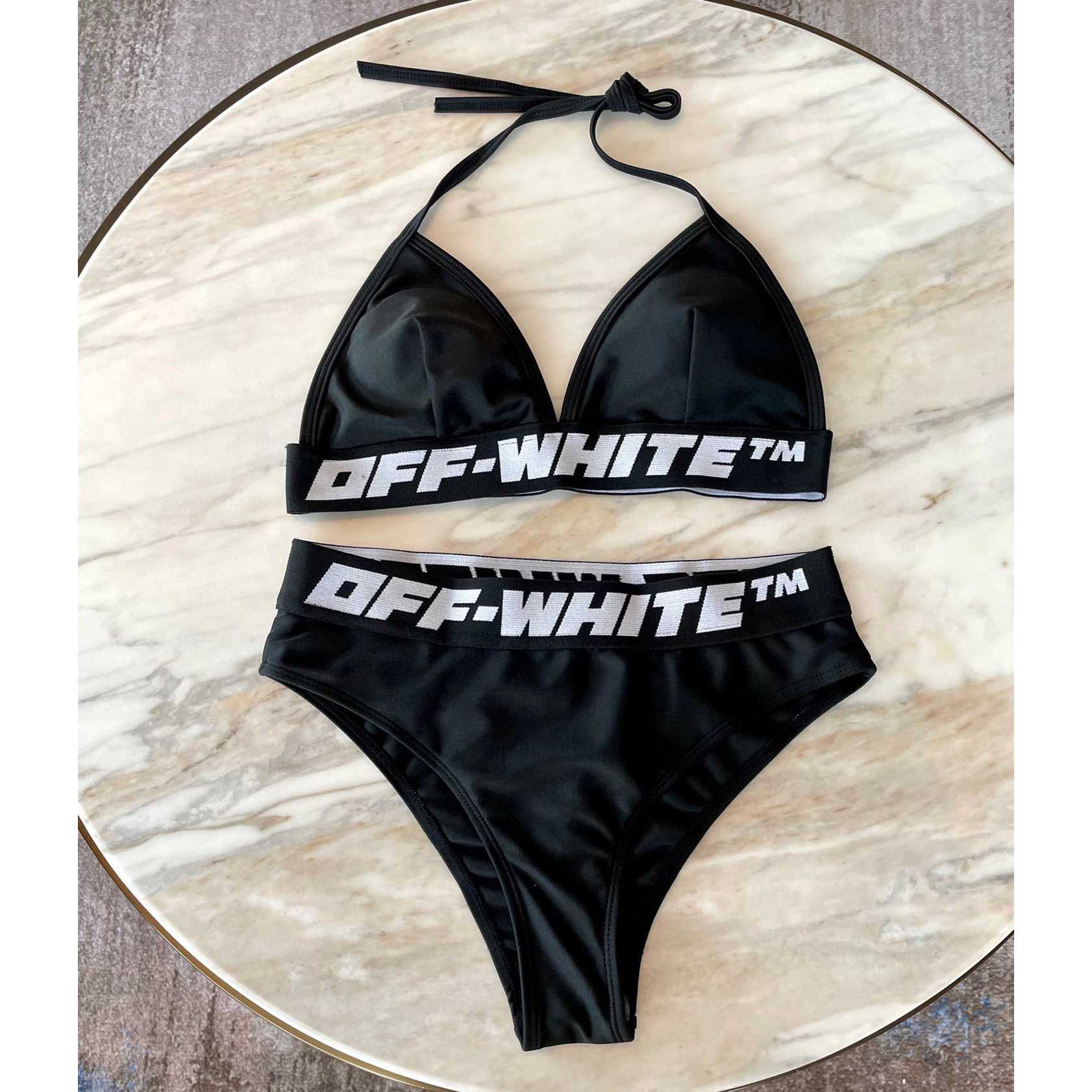 Off-White c/o Virgil Abloh Women's Black Two-piece Swimsuit - DesignerGu