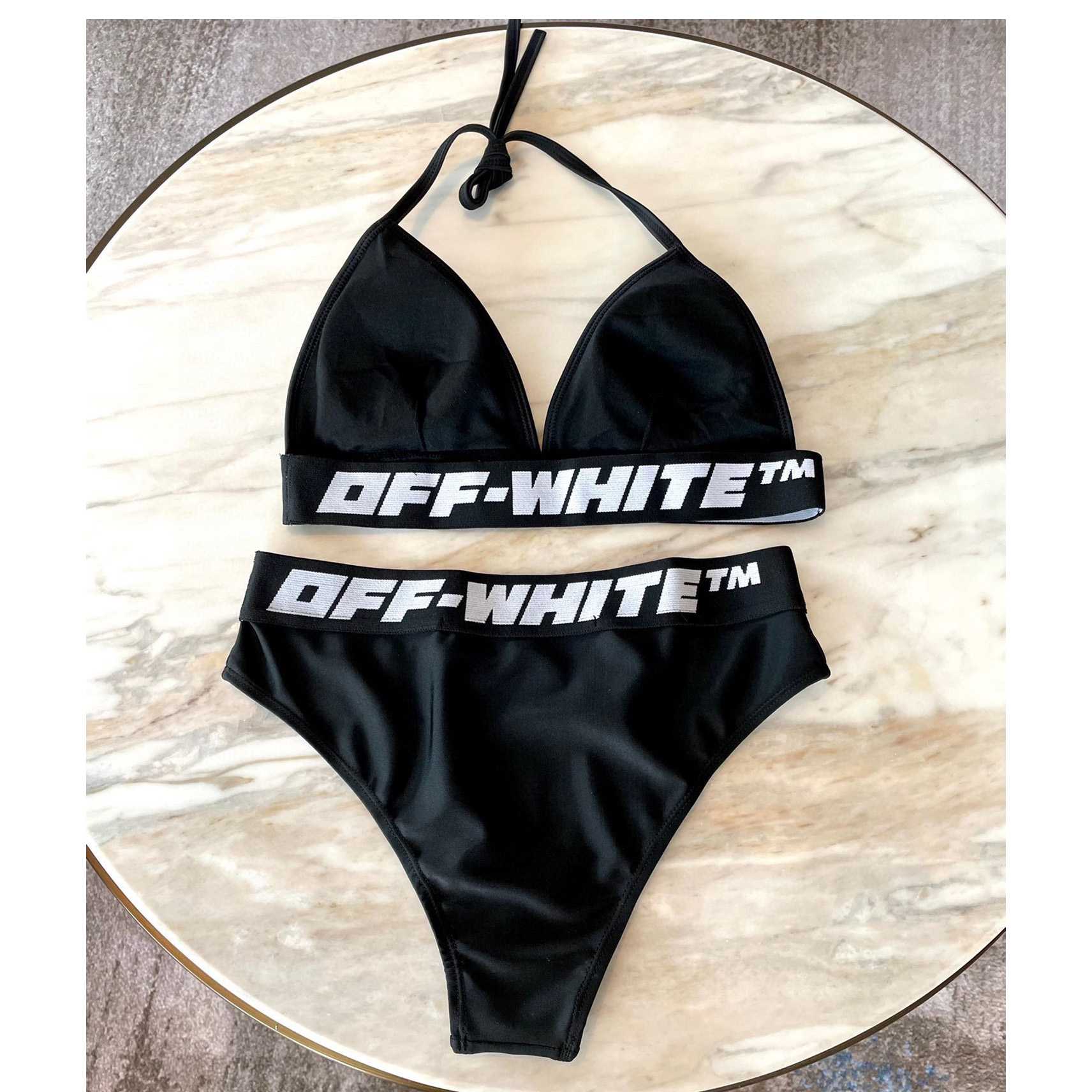 Off-White c/o Virgil Abloh Women's Black Two-piece Swimsuit - DesignerGu