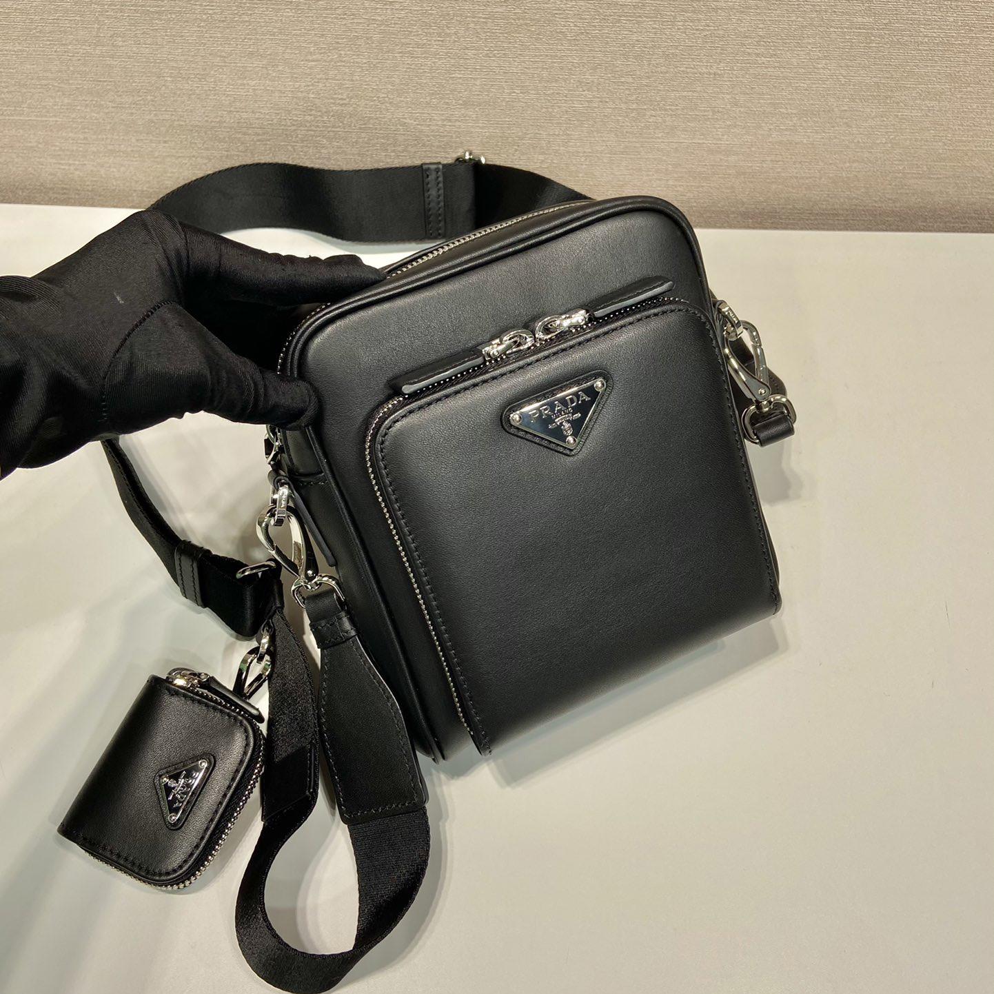 Prada Leather Shoulder Bag With Pouch - DesignerGu