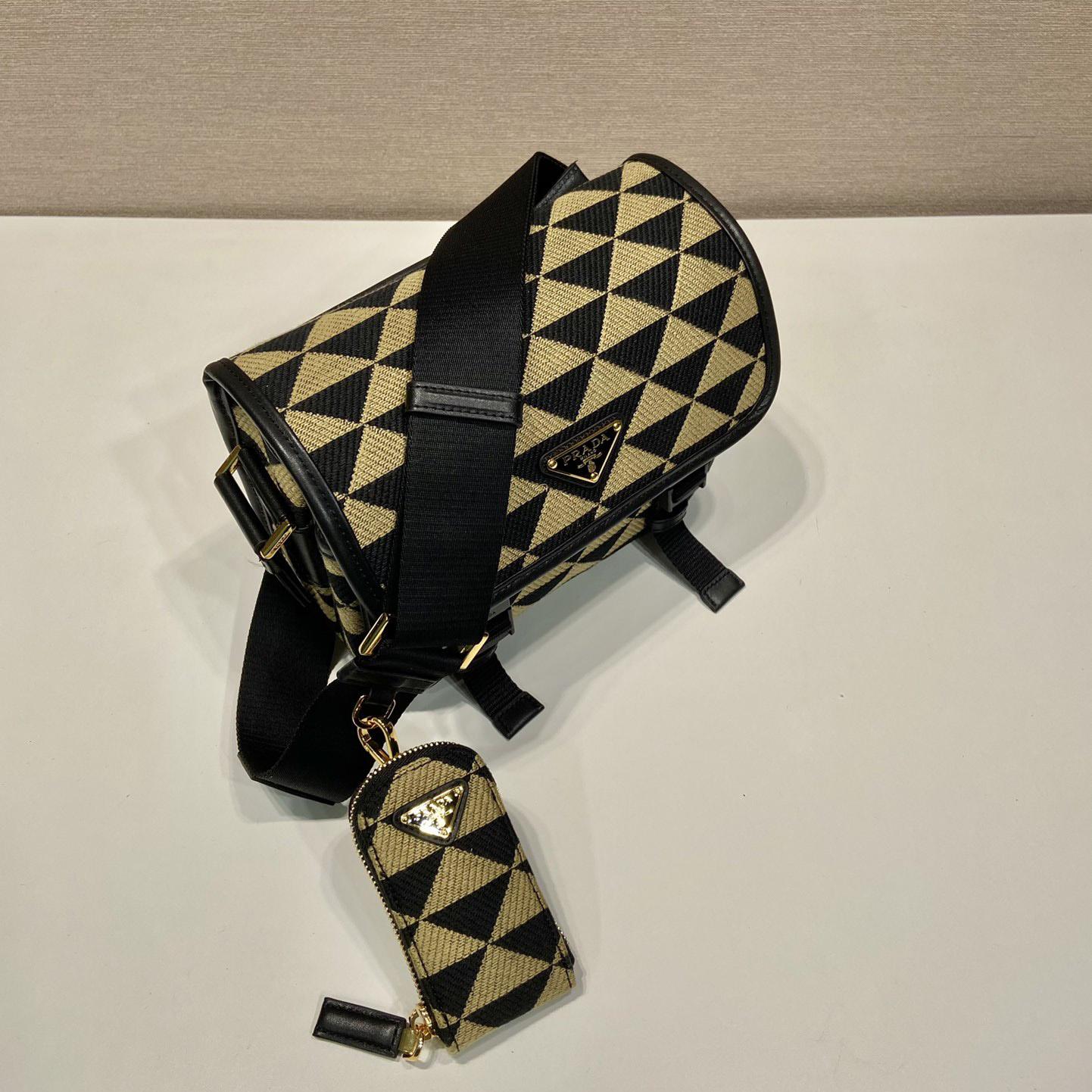 Prada Symbole Embroidered Fabric Bag - DesignerGu