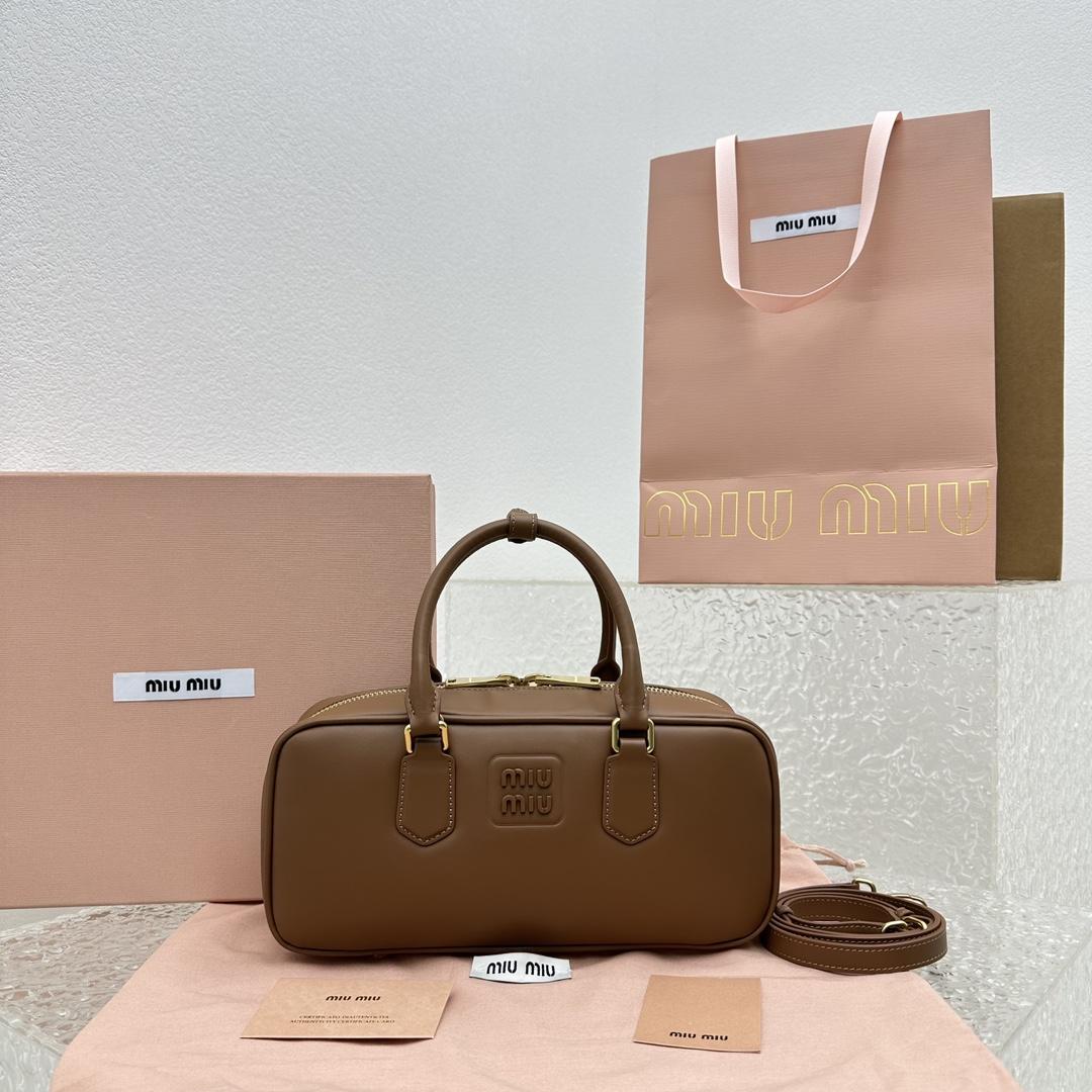 Miu Miu Arcadie leather bag - DesignerGu