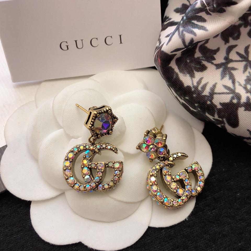 Gucci Crystal Double G Earrings - DesignerGu