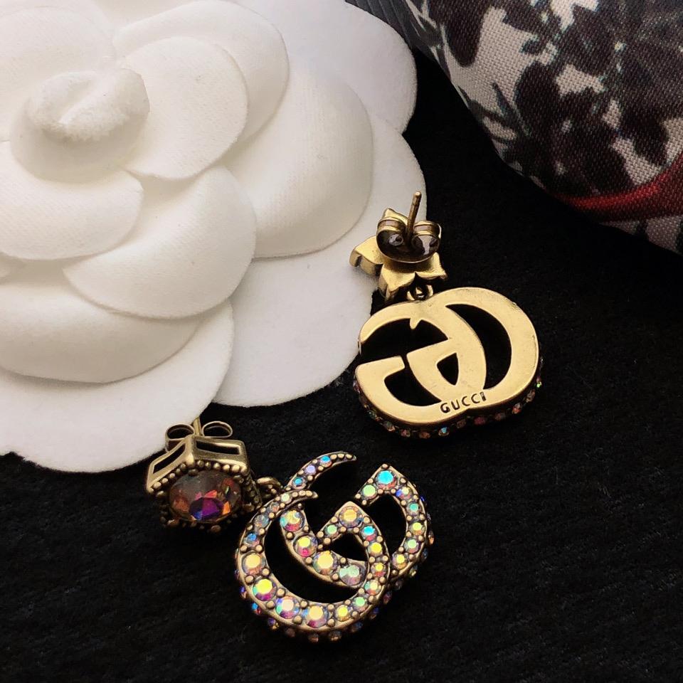 Gucci Crystal Double G Earrings - DesignerGu