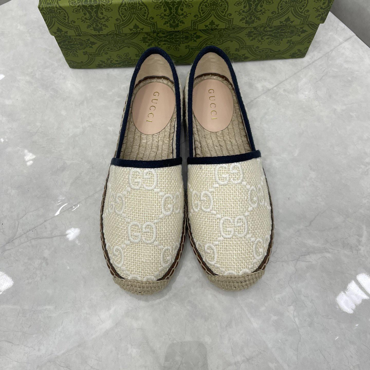 Gucci GG Embroidered Canvas Espadrilles - DesignerGu