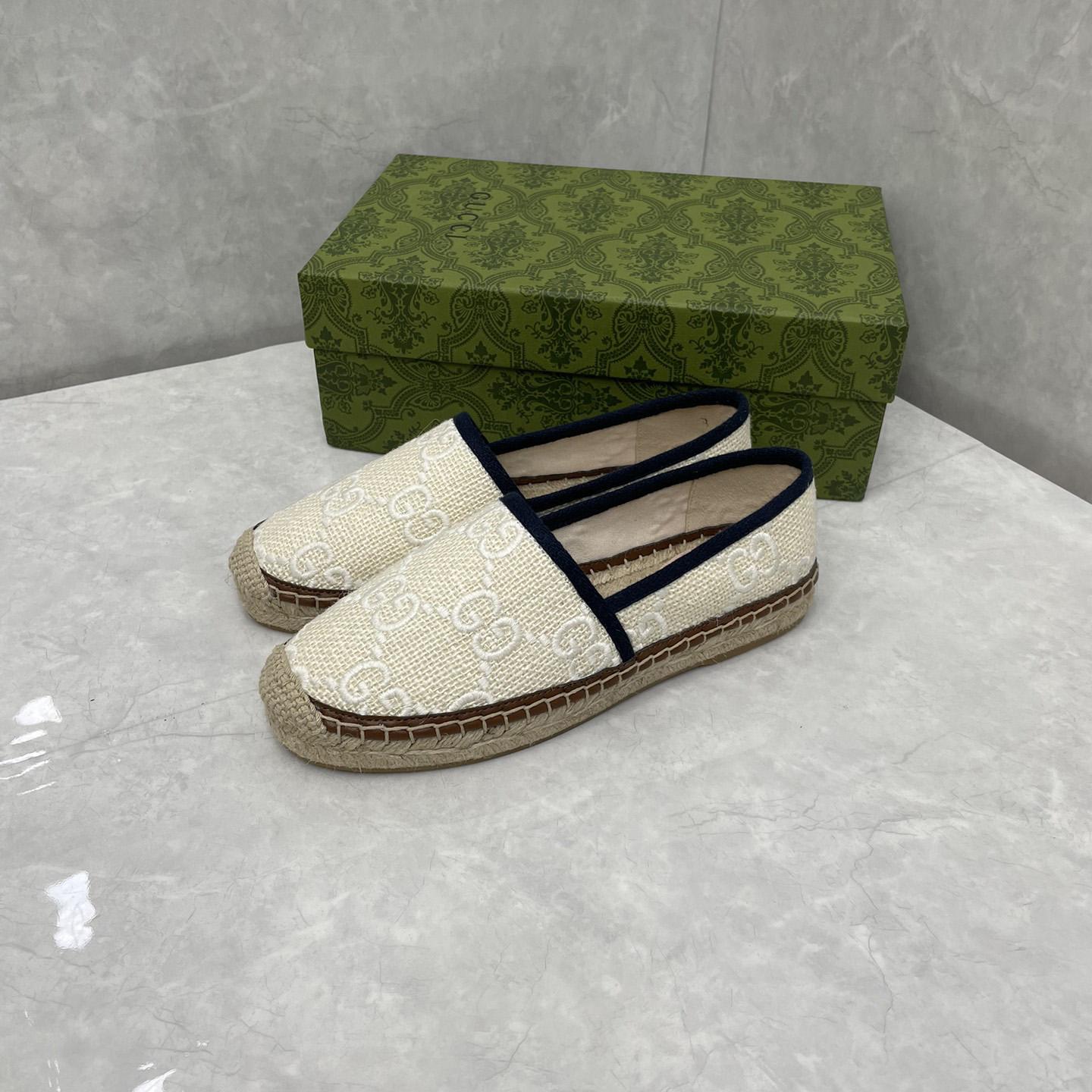 Gucci GG Embroidered Canvas Espadrilles - DesignerGu