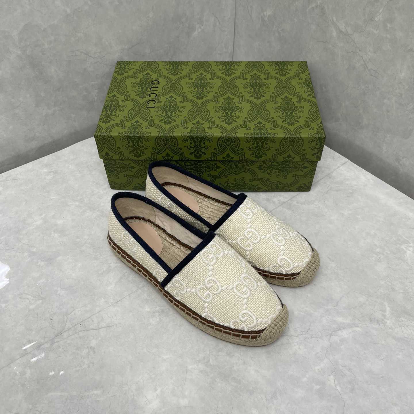 Gucci GG Embroidered Canvas Espadrilles - DesignerGu