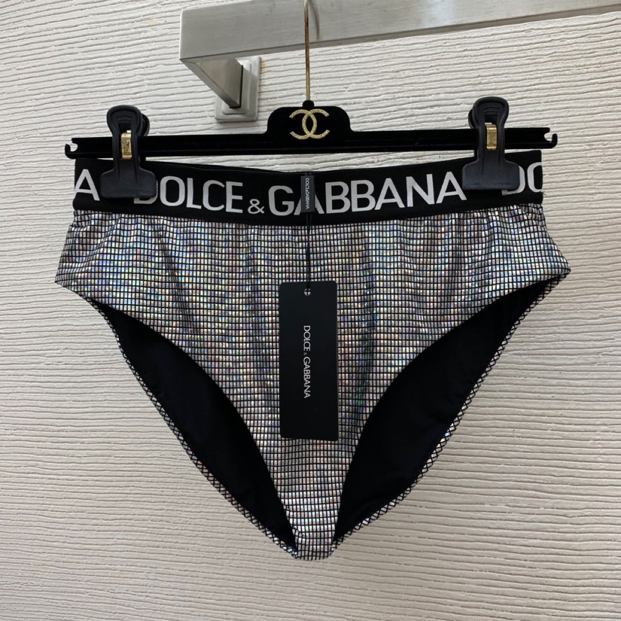 Dolce & Gabbana Crystal mesh triangle Bra & Briefs  - DesignerGu