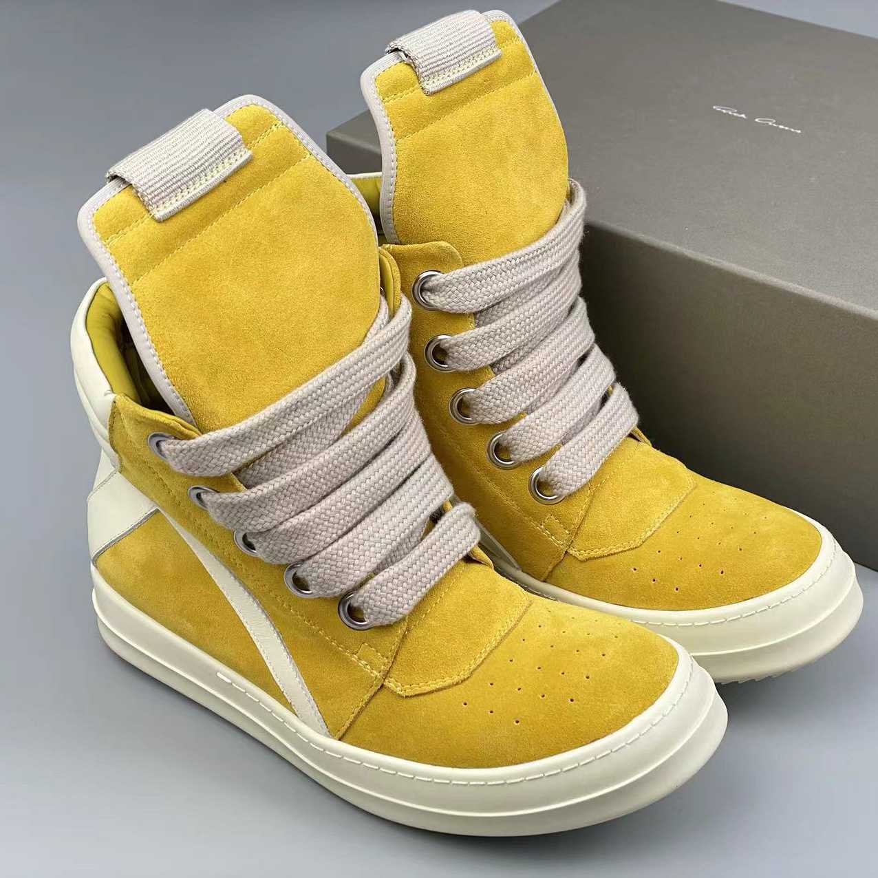 Rick Owens Geobasket High-top Leather Sneakers - DesignerGu