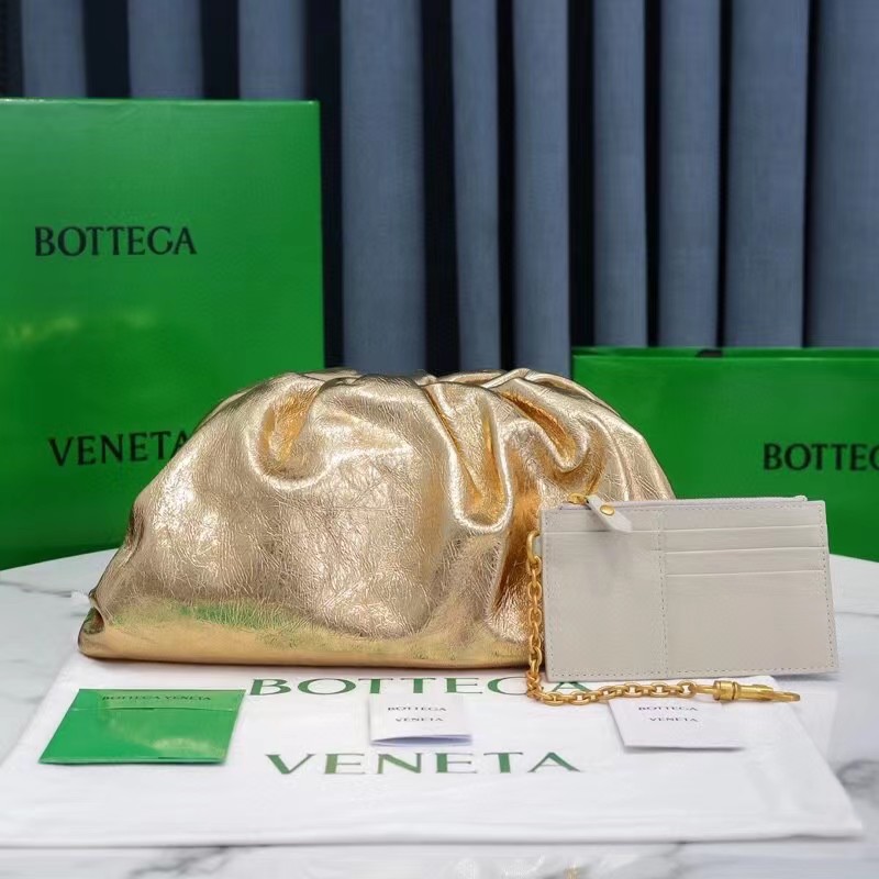 Bottega Veneta Metallic Leather Pouch Clutch Bag(38-20-8.5cm) - DesignerGu