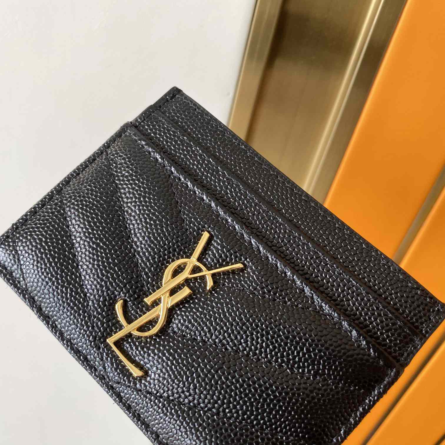 Saint Laurent Leather Card Wallet (10x7.5x0.5 cm) - DesignerGu