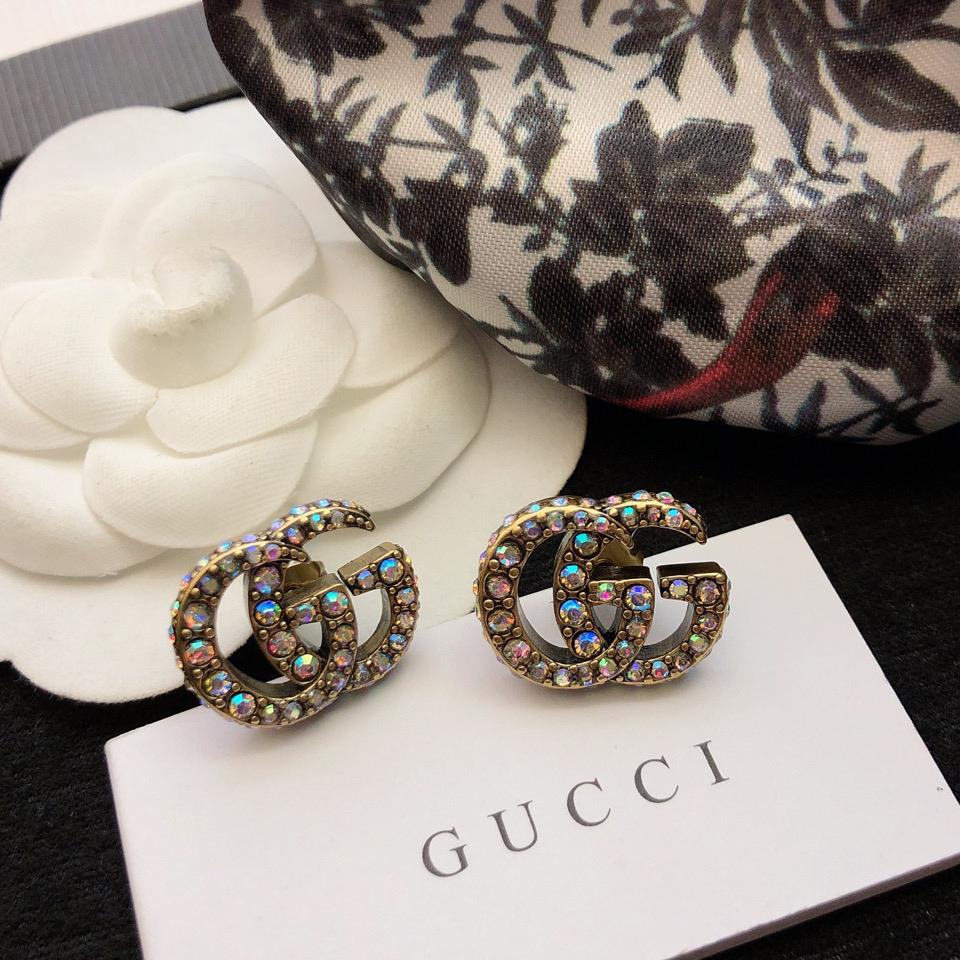 Gucci Crystal Double G Earrings - DesignerGu