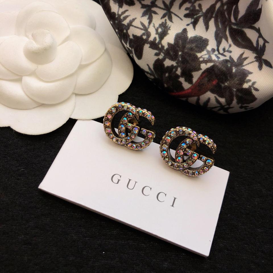 Gucci Crystal Double G Earrings - DesignerGu