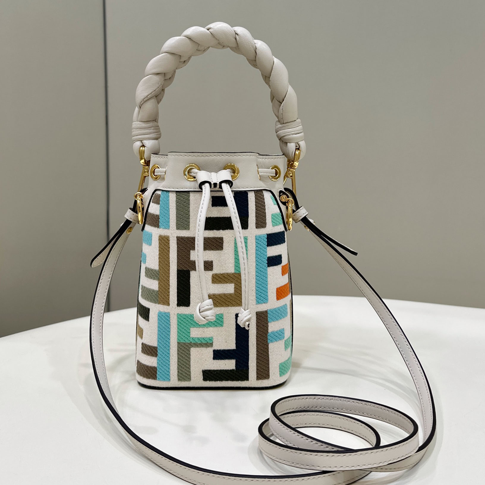Fendi Mon Tresor Multicolour Canvas Mini-bag With FF Embroidery - DesignerGu