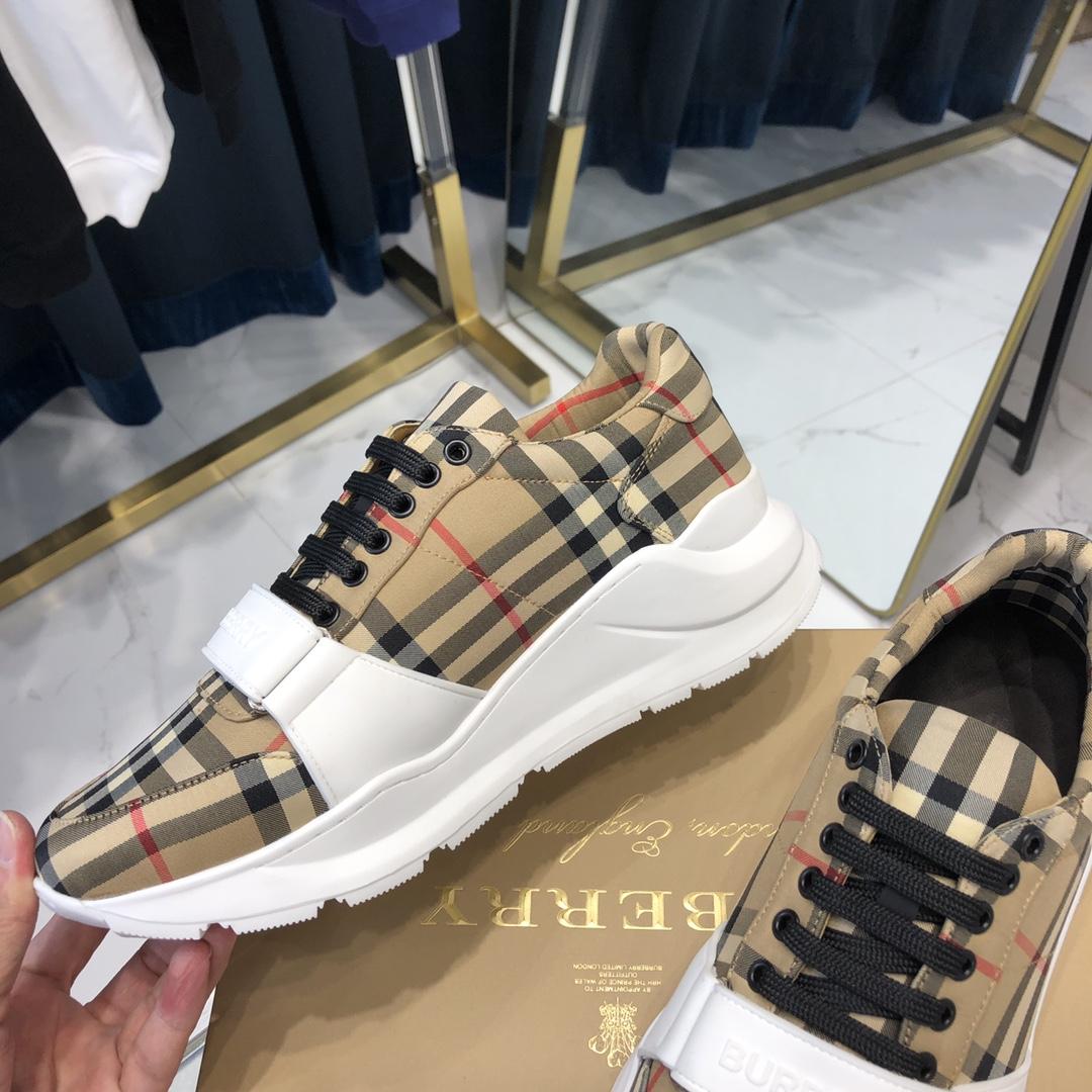 Burberry Check, Suede and Leather Sneakers - DesignerGu