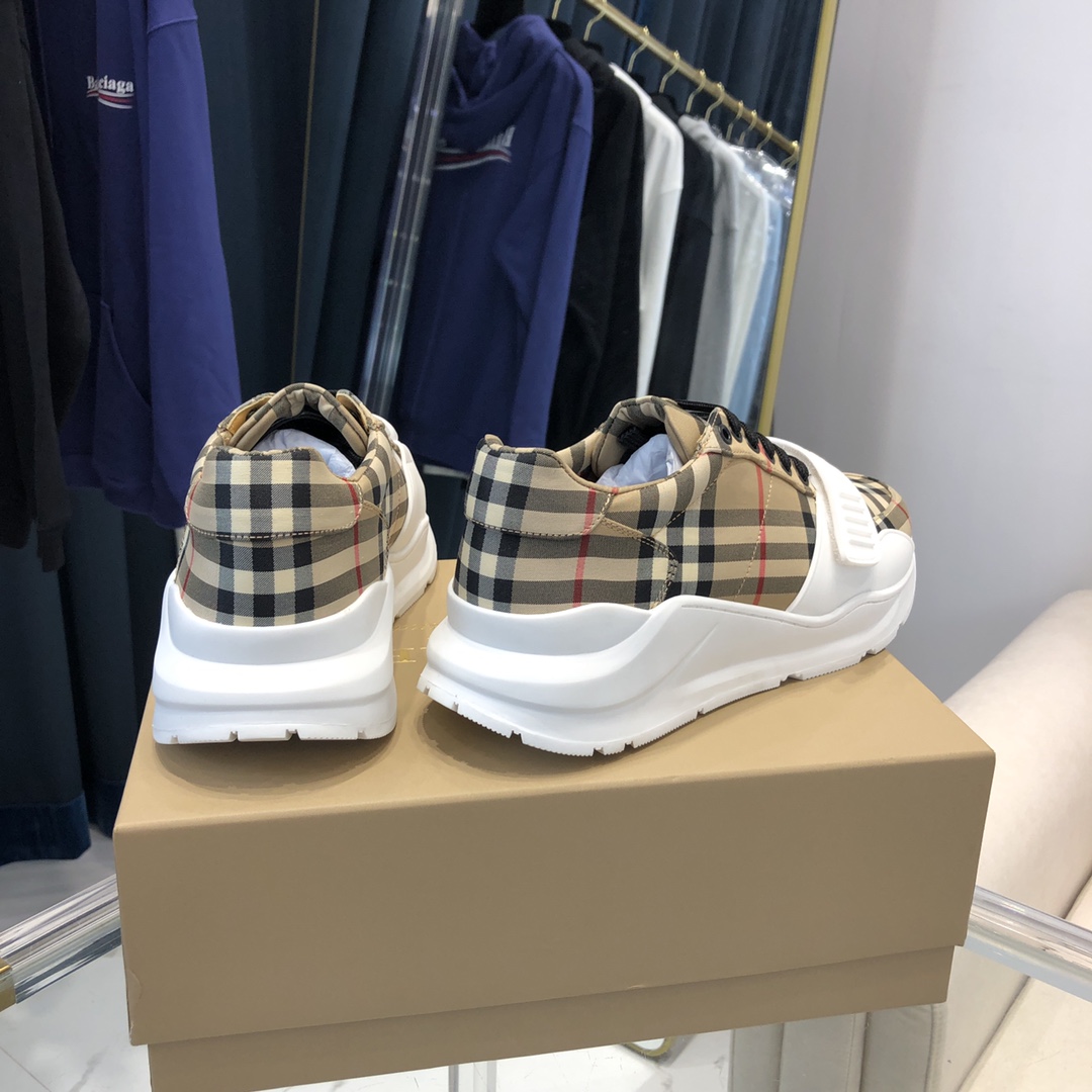 Burberry Check, Suede and Leather Sneakers - DesignerGu