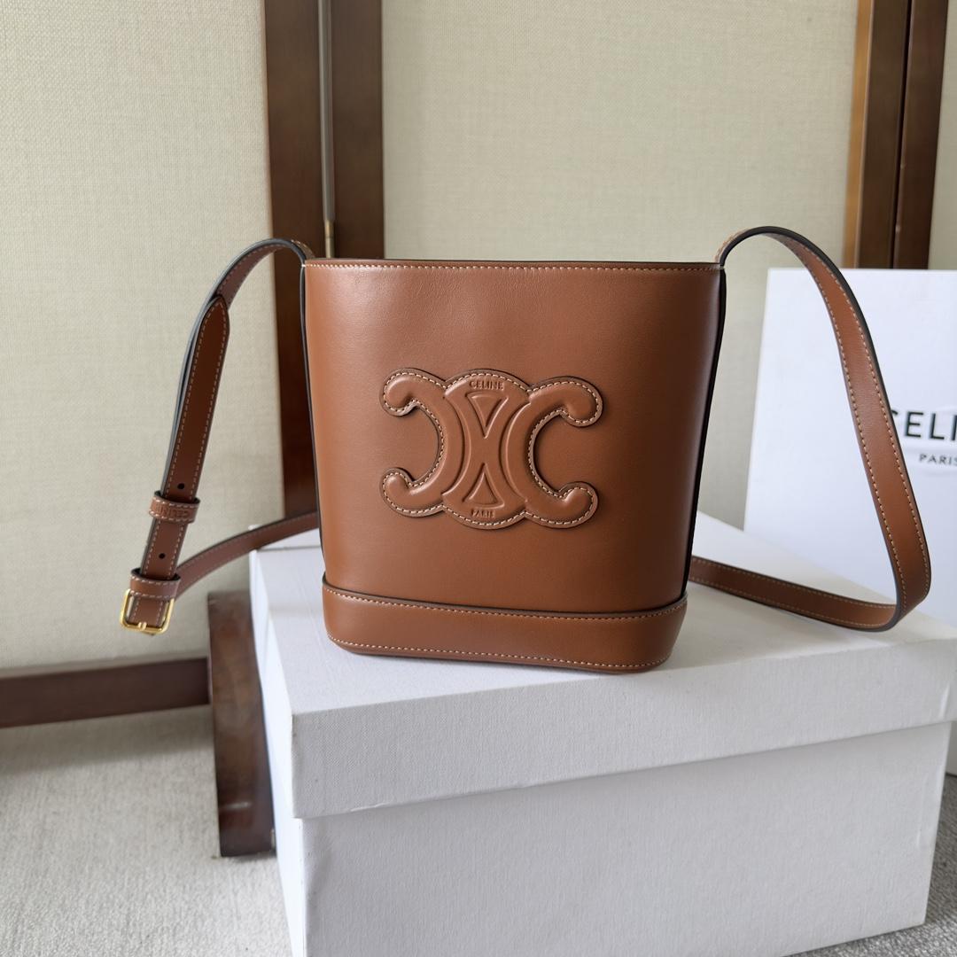 Celine Mini Bucket Cuir Triomphe In Smooth Calfskin  - DesignerGu