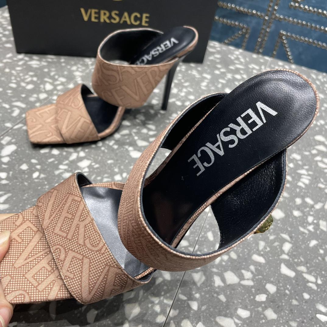 Versace Allover High Heel Mules - DesignerGu