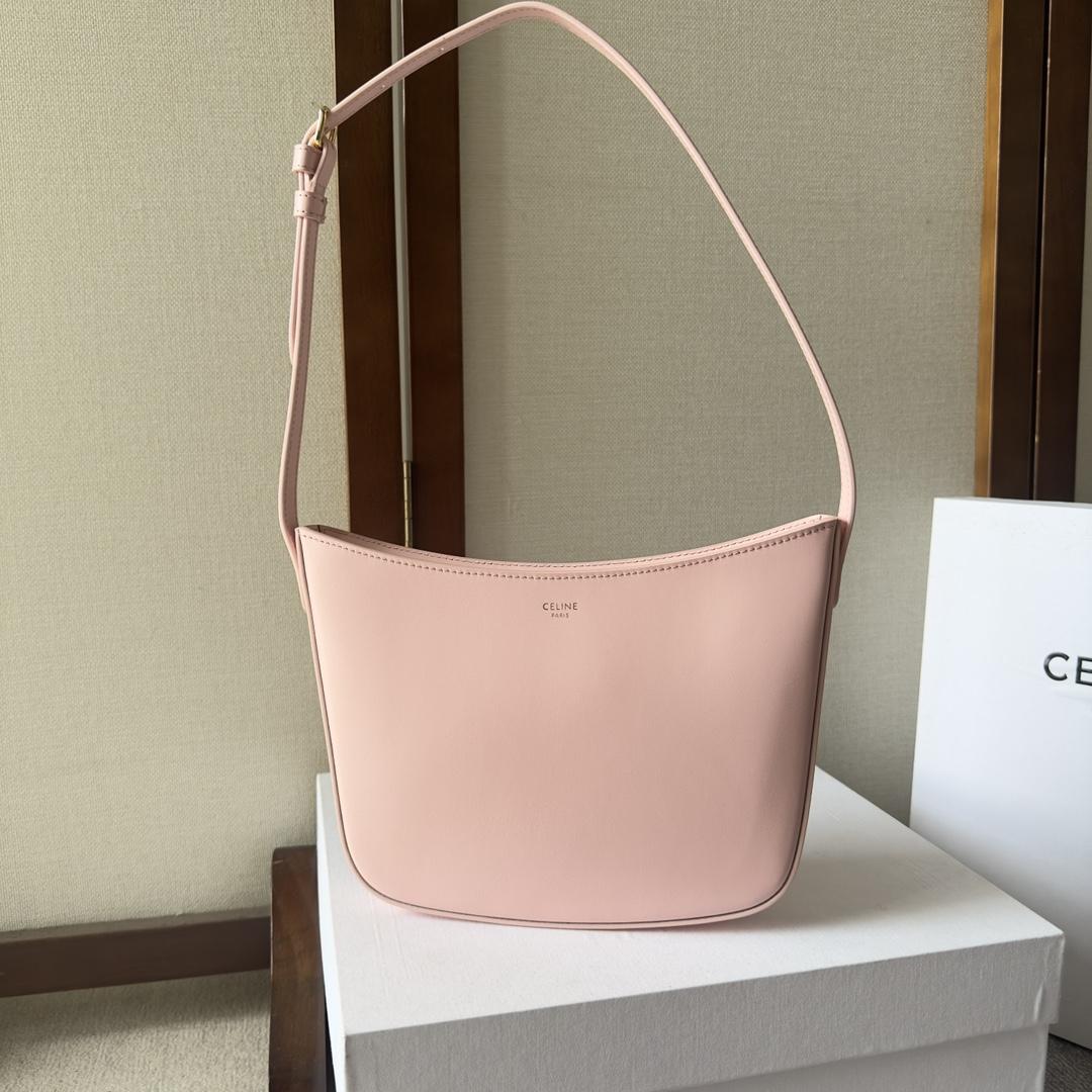 Celine Medium Celine Croque Bag In Shiny Calfskin Pink - DesignerGu