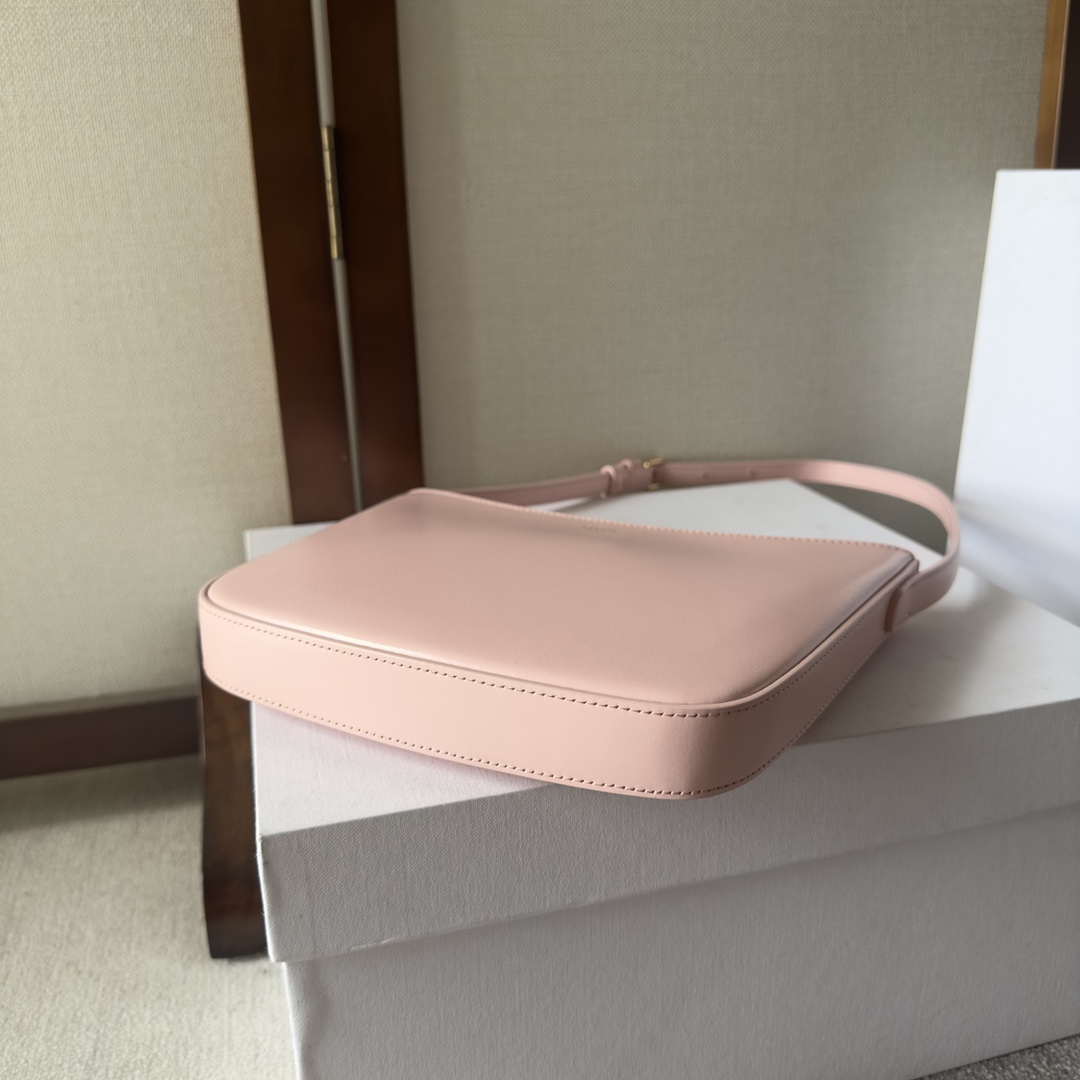 Celine Medium Celine Croque Bag In Shiny Calfskin Pink - DesignerGu