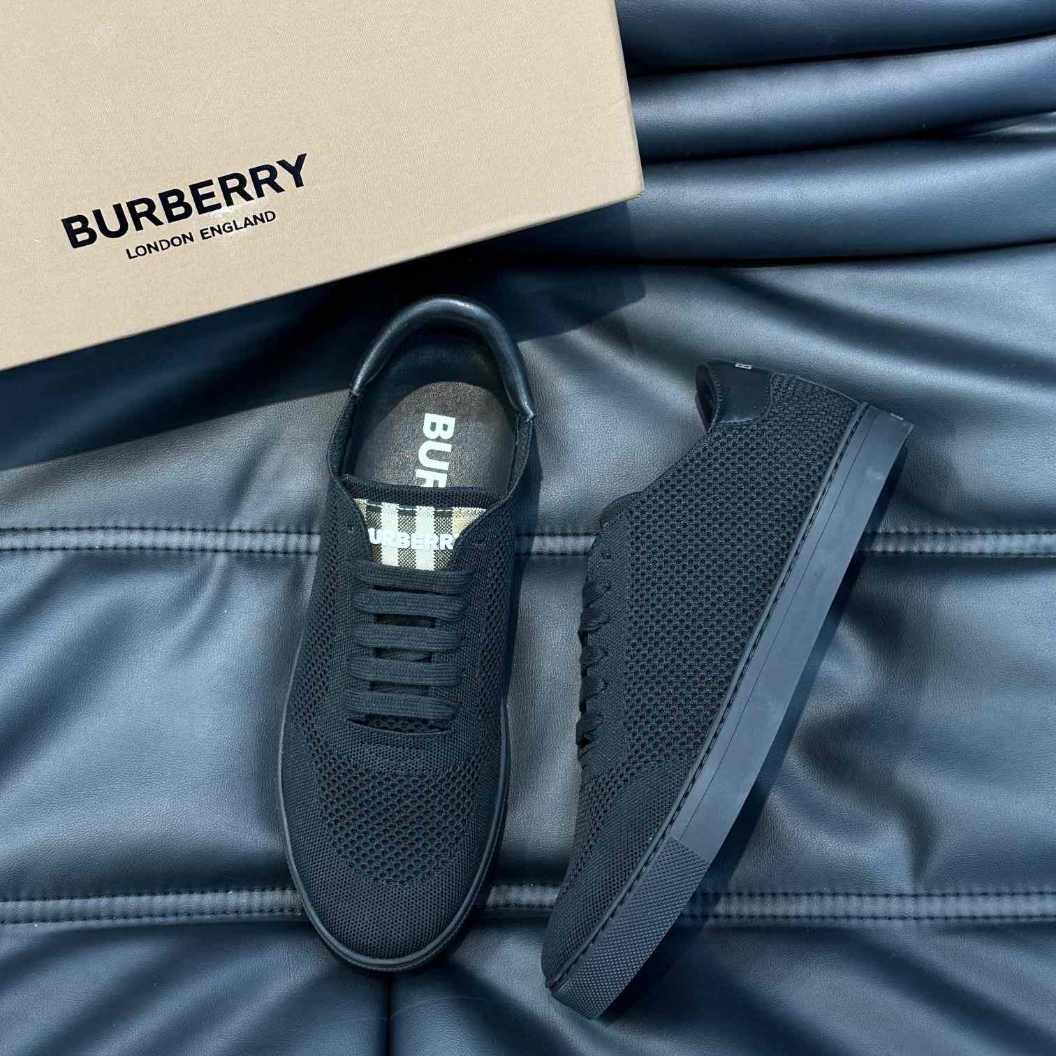 Burberry Nylon, Leather And Cotton Sneakers - DesignerGu