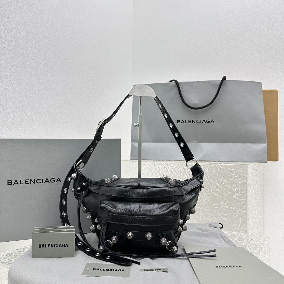 Balenciaga Men's Black Le Cagole Leather Belt Bag  ( 20cm*42cm*18cm) - DesignerGu