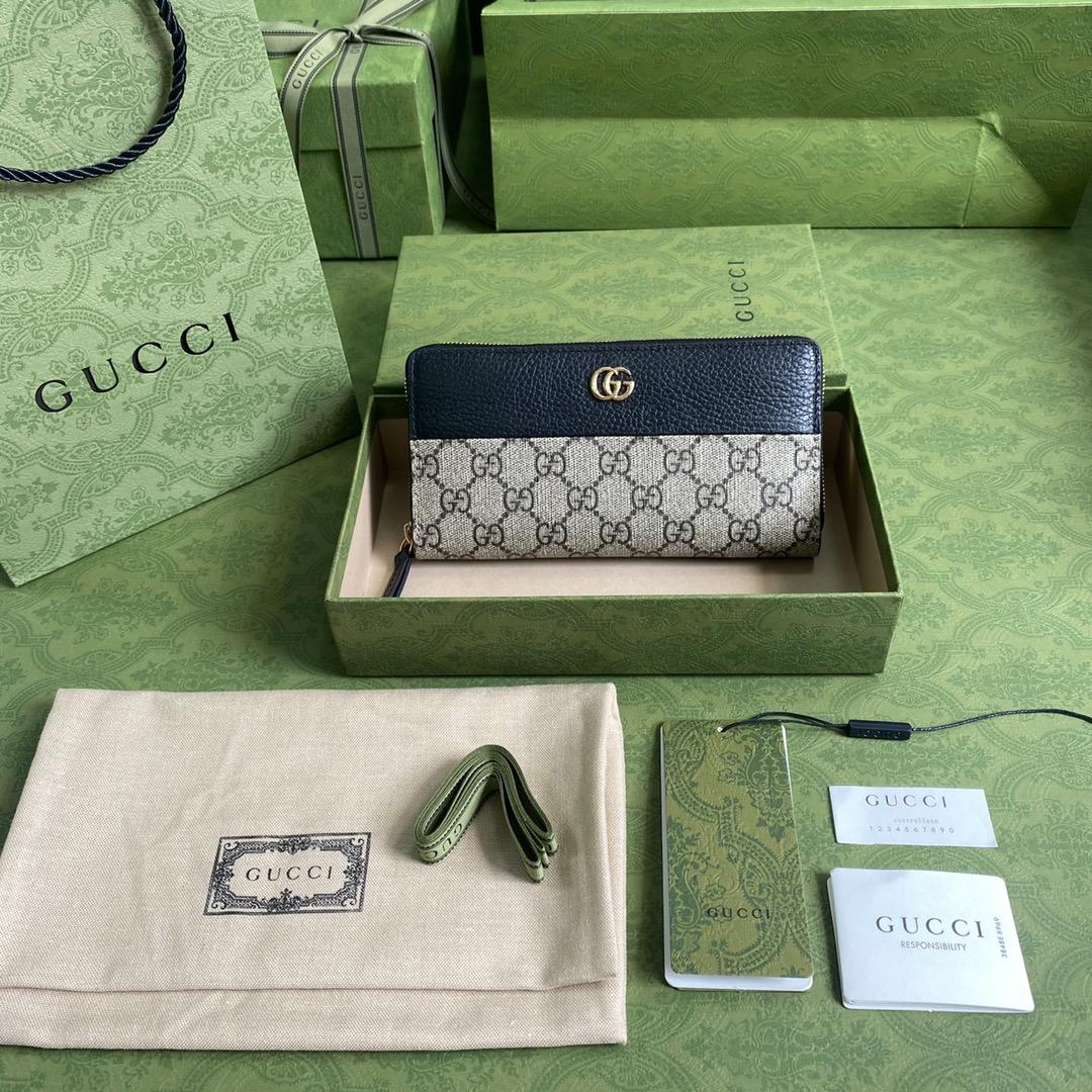 Gucci GG Marmont Zip Around Wallet(19-10-3.5cm)    - DesignerGu