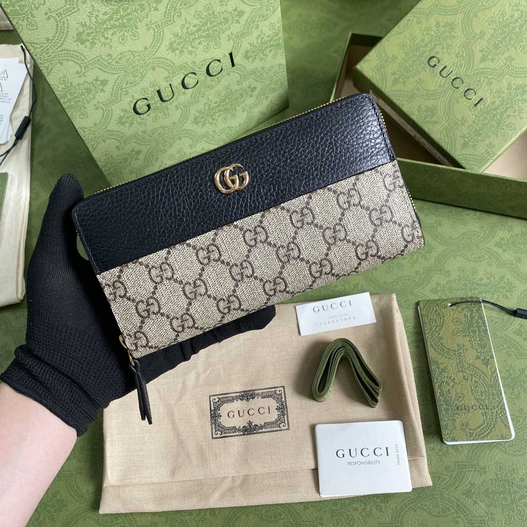 Gucci GG Marmont Zip Around Wallet(19-10-3.5cm)    - DesignerGu