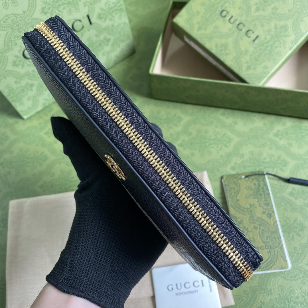 Gucci GG Marmont Zip Around Wallet(19-10-3.5cm)    - DesignerGu