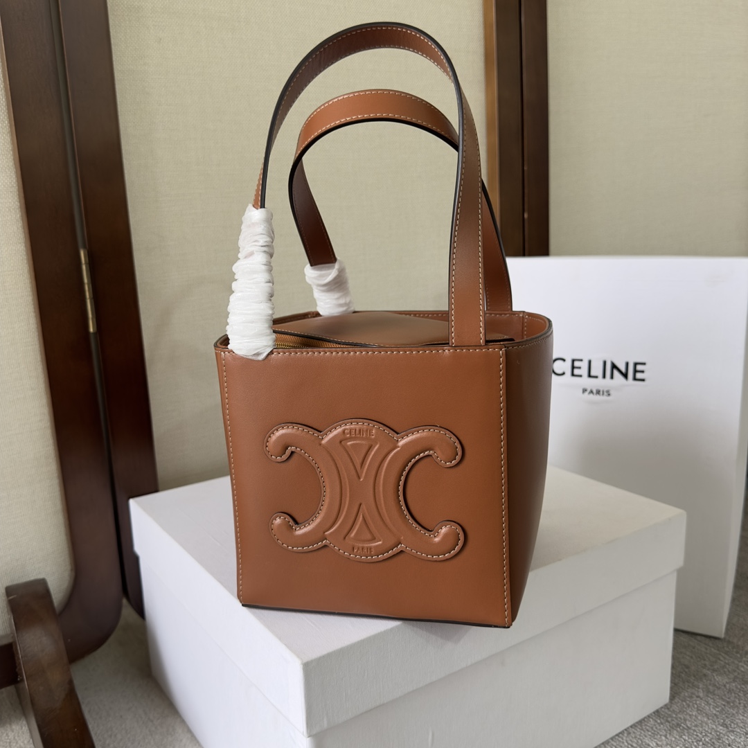 Celine Cube Bag Cuir Triomphe In Shiny Calfskin (15-15-15cm) - DesignerGu