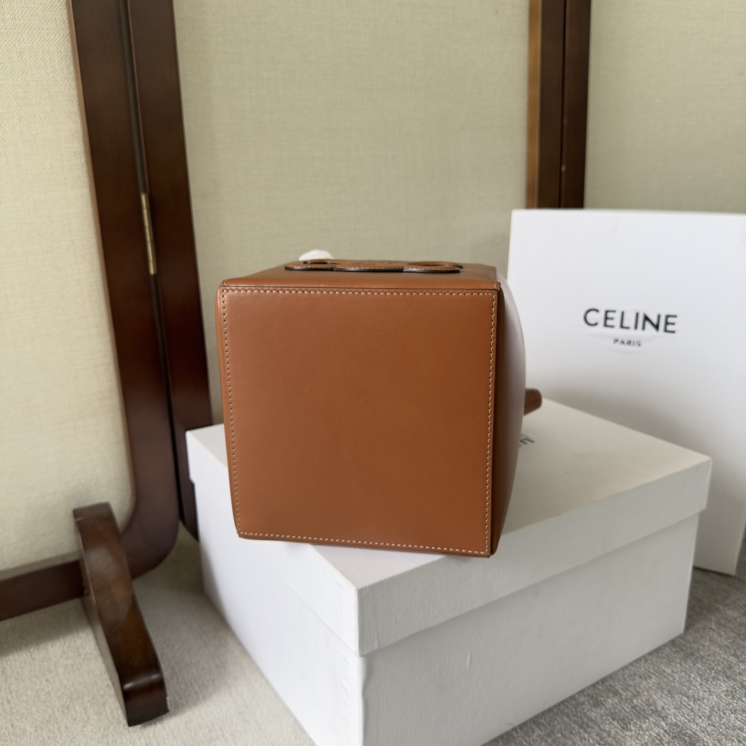 Celine Cube Bag Cuir Triomphe In Shiny Calfskin (15-15-15cm) - DesignerGu