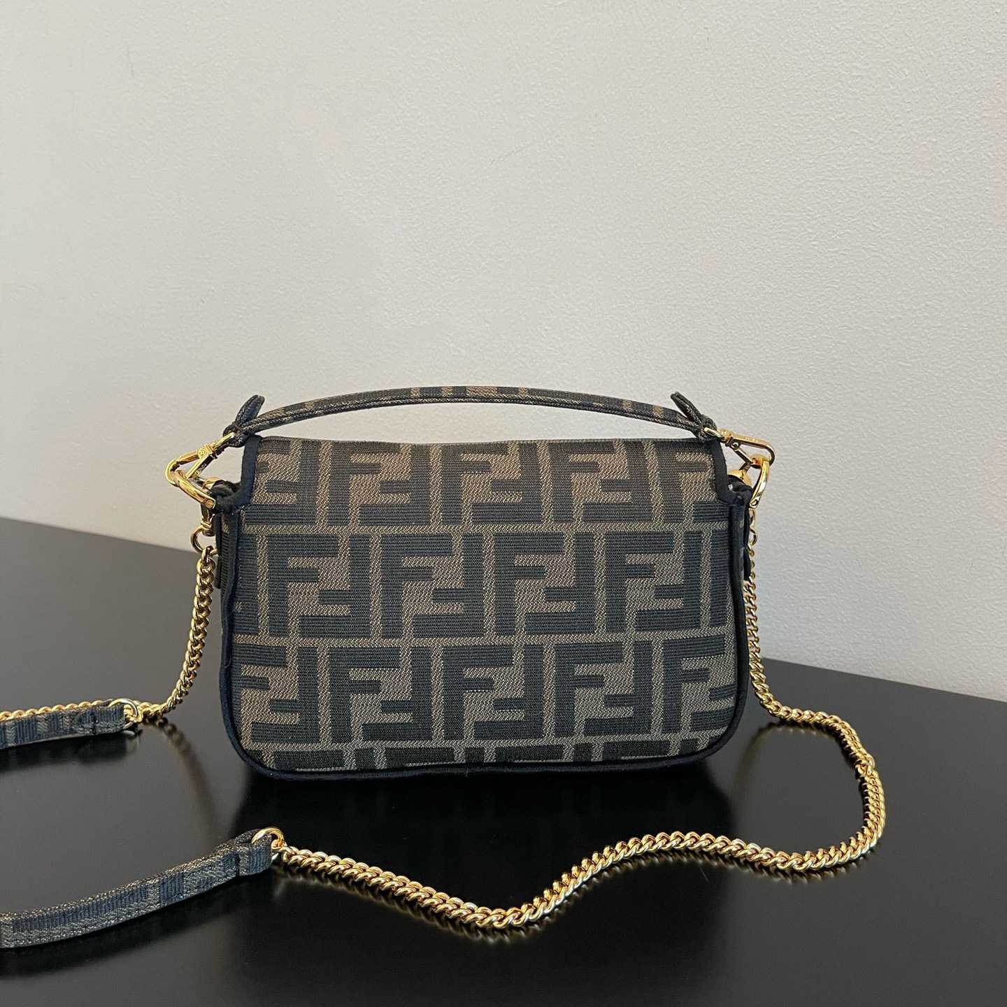 Fendi Baguette Mini Jacquard FF Fabric Bag - DesignerGu