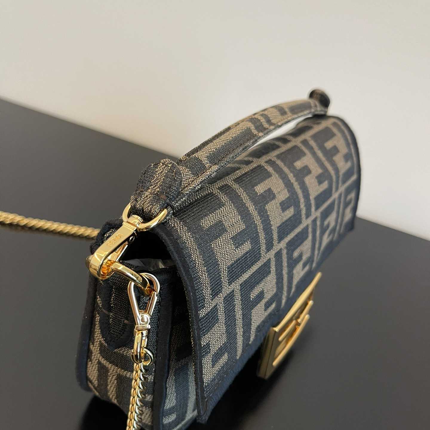 Fendi Baguette Mini Jacquard FF Fabric Bag - DesignerGu