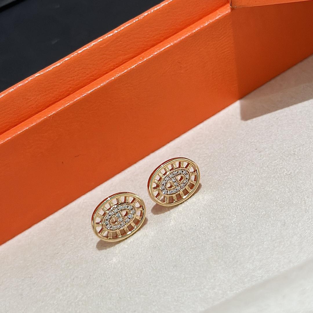 Hermes Chaine D'ancre Divine Stud Earrings - DesignerGu