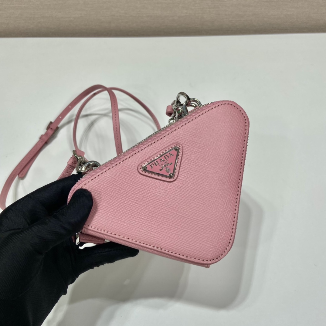 Prada Saffiano Leather Mini Pouch - DesignerGu