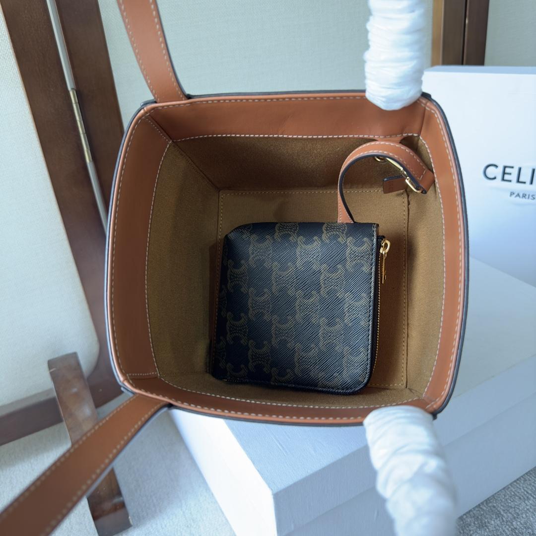 Celine Cube Bag Cuir Triomphe in Triomphe Canvas and Calfskin (15-15-15cm) - DesignerGu