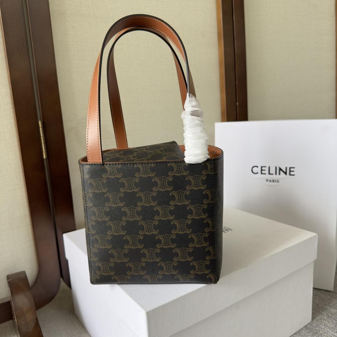 Celine Cube Bag Cuir Triomphe in Triomphe Canvas and Calfskin (15-15-15cm) - DesignerGu