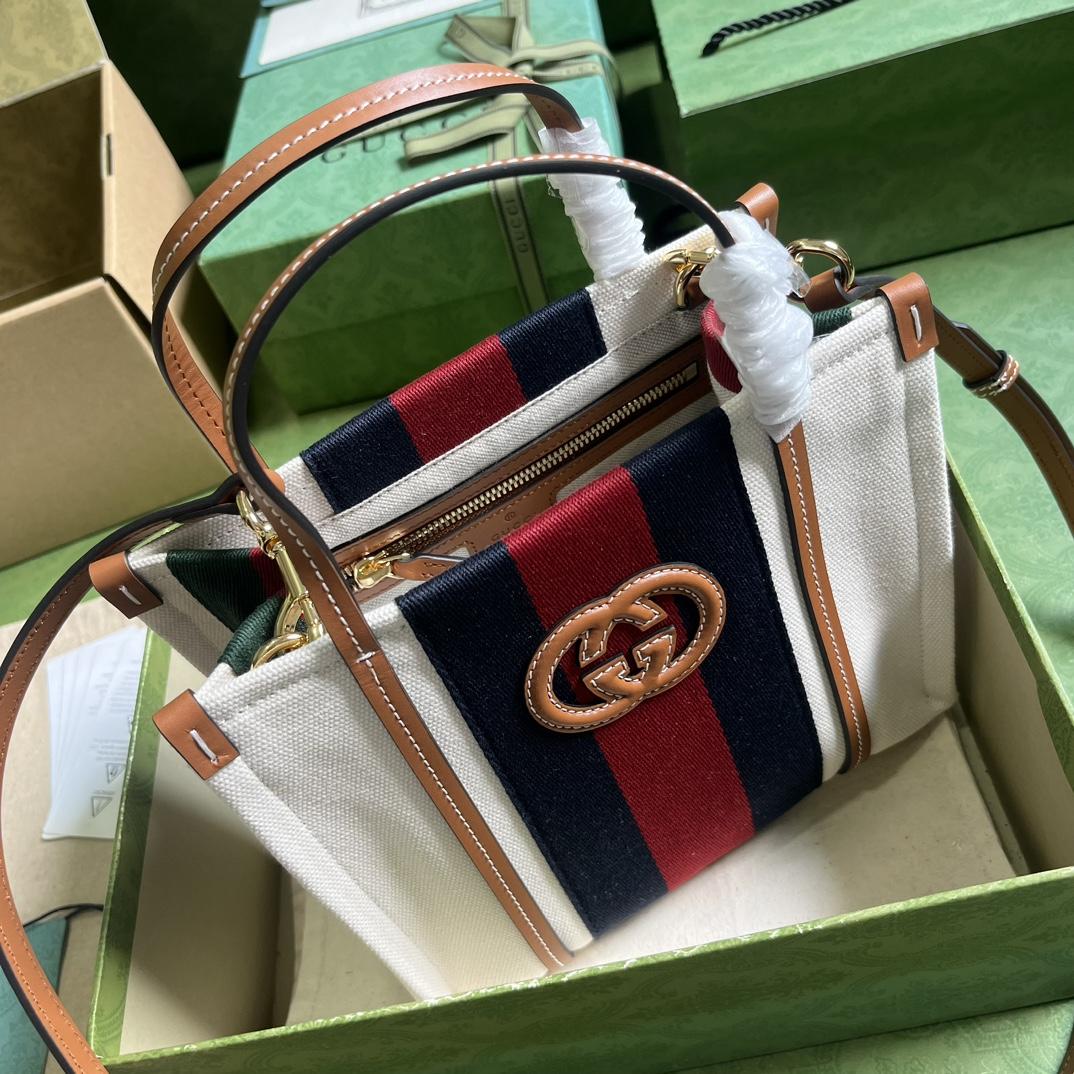 Gucci Mini Interlocking G Tote Bag (22.5x 18.5x 11cm) - DesignerGu