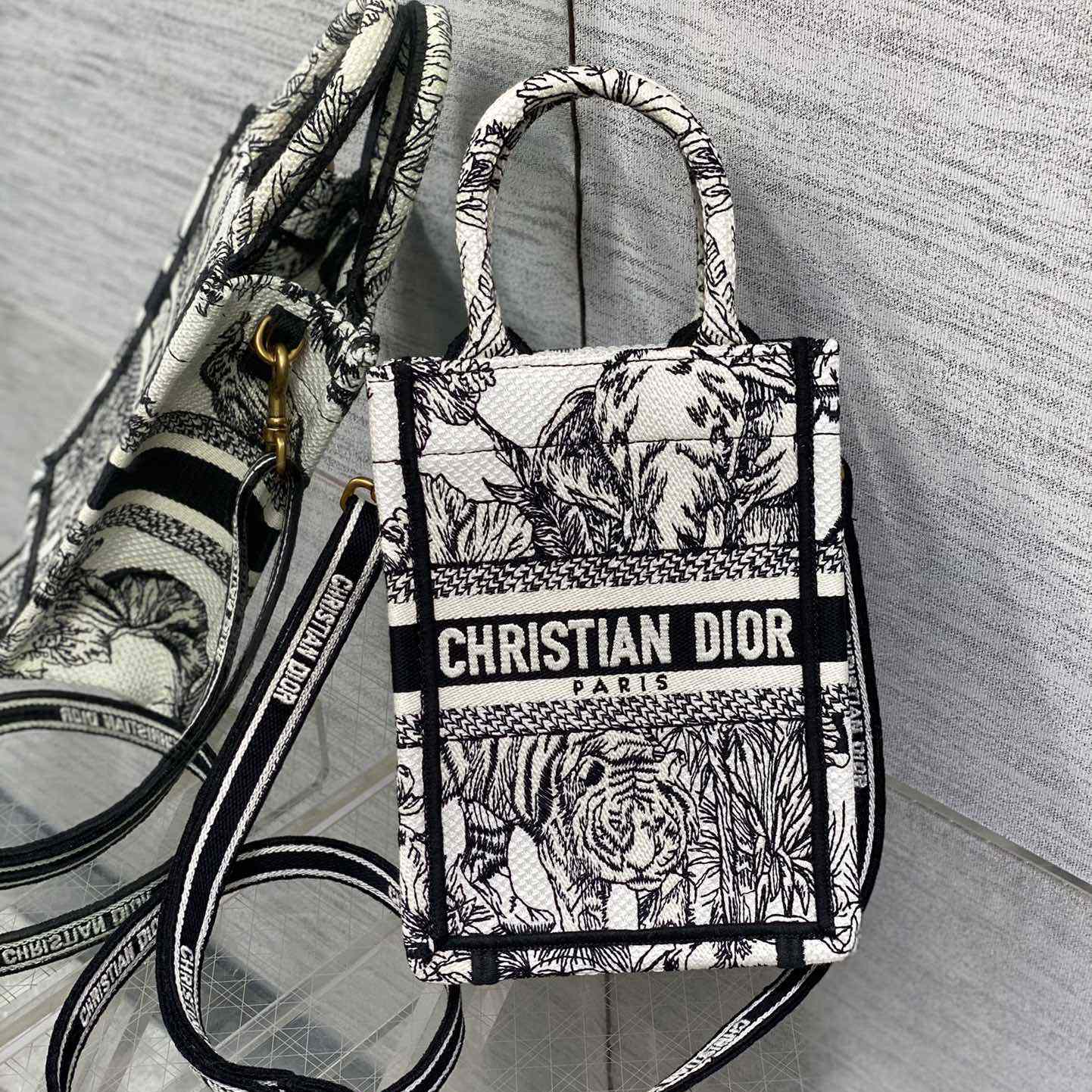 Dior Mini Dior Book Tote Phone Bag - DesignerGu