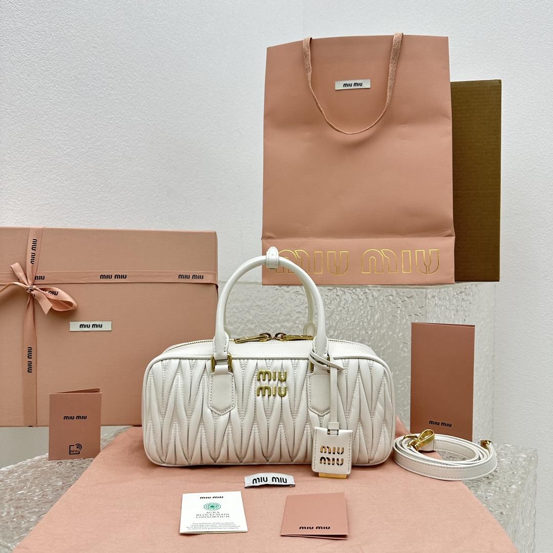 Miu Miu Arcadie Matelassé Nappa Leather Bag - DesignerGu