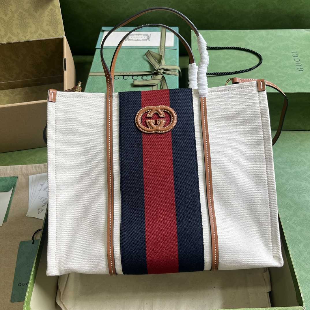 Gucci Medium Interlocking G Tote Bag (28x 34x 18.5cm) - DesignerGu
