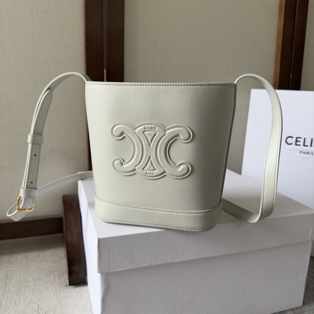 Celine Mini Bucket Cuir Triomphe In Smooth Calfskin  - DesignerGu